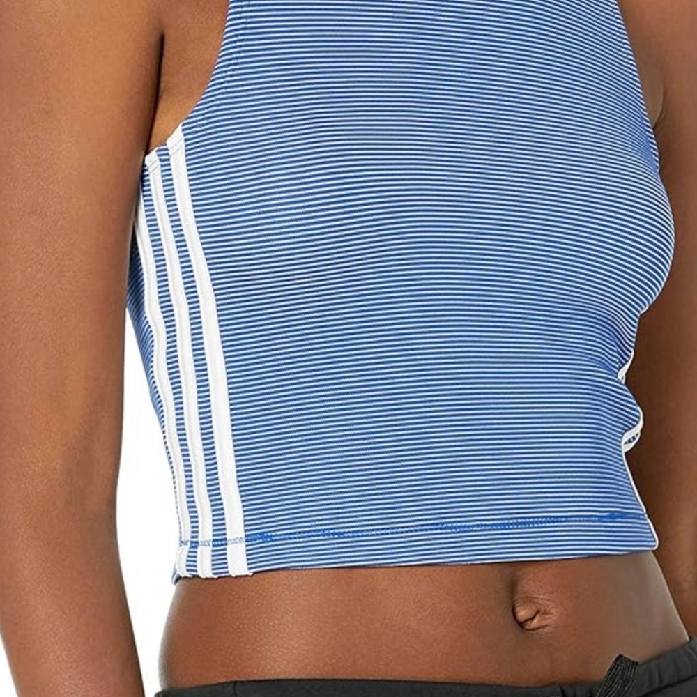 Adidas Womens Zippable Blue Small
Cropped Stripes - Picture 3 of 12
